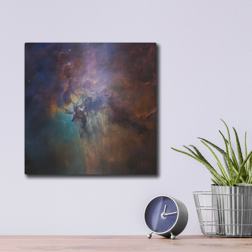 'Lagoon Nebula' by NASA Space Photos – Metal Wall Art, 12x12 room view