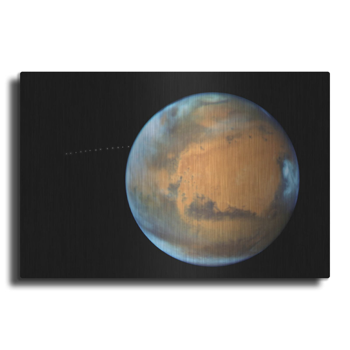 'Mars With Moon' by NASA Space Photos – Metal Wall Art