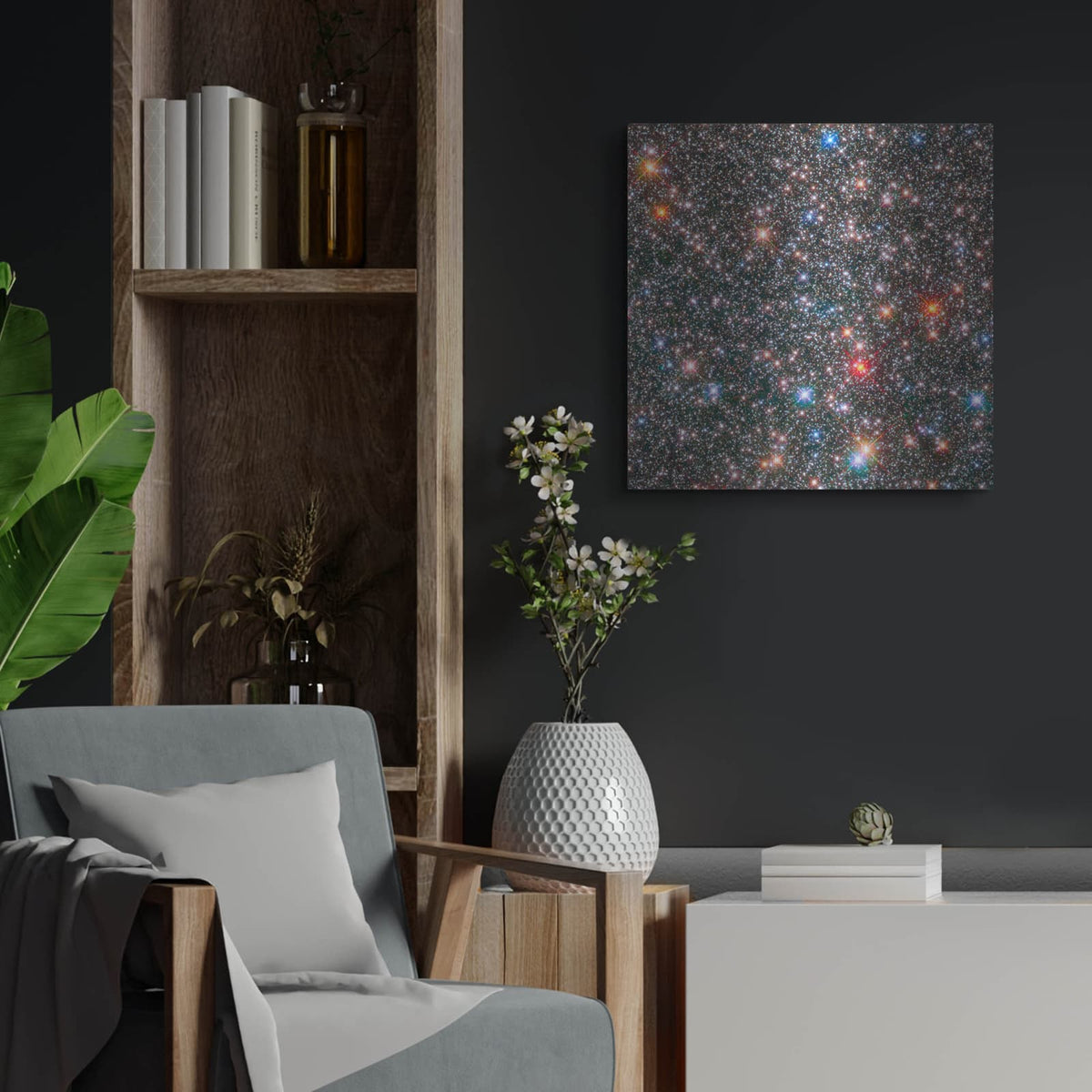 'Milky Way Bulge' by NASA Space Photos – Metal Wall Art, 24x24 room view