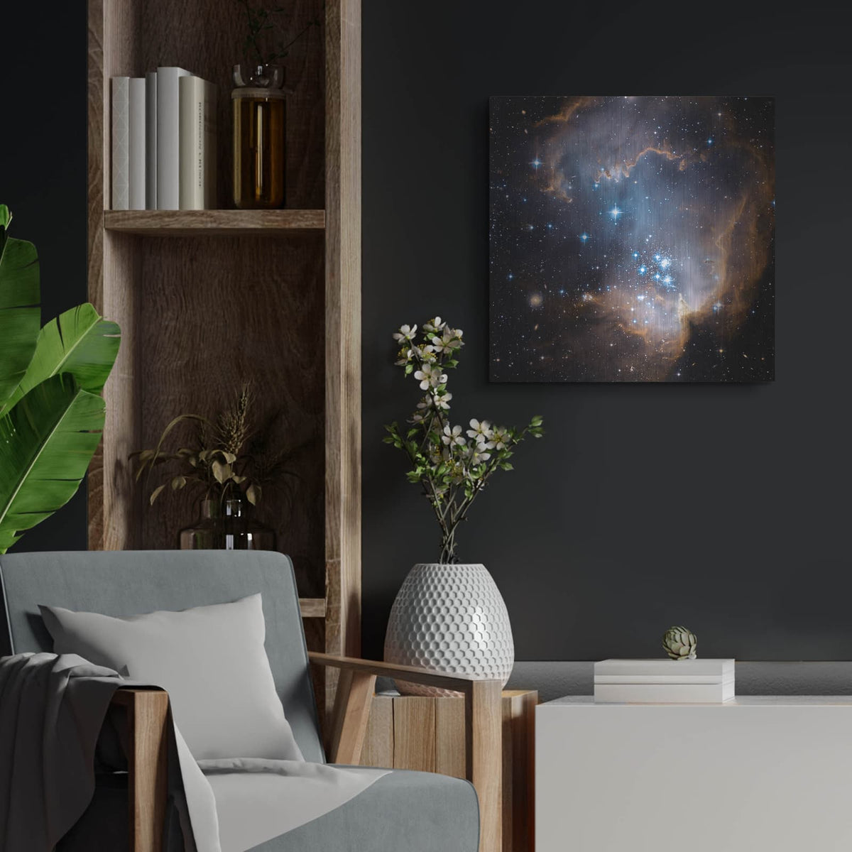 'Star Cluster Ngc 602' by NASA Space Photos – Metal Wall Art, 24x24 room view