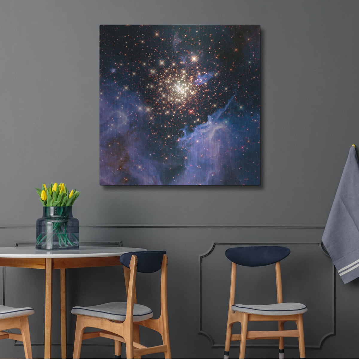 'Start Cluster Ngc 3603' by NASA Space Photos – Metal Wall Art, 36x36 room view