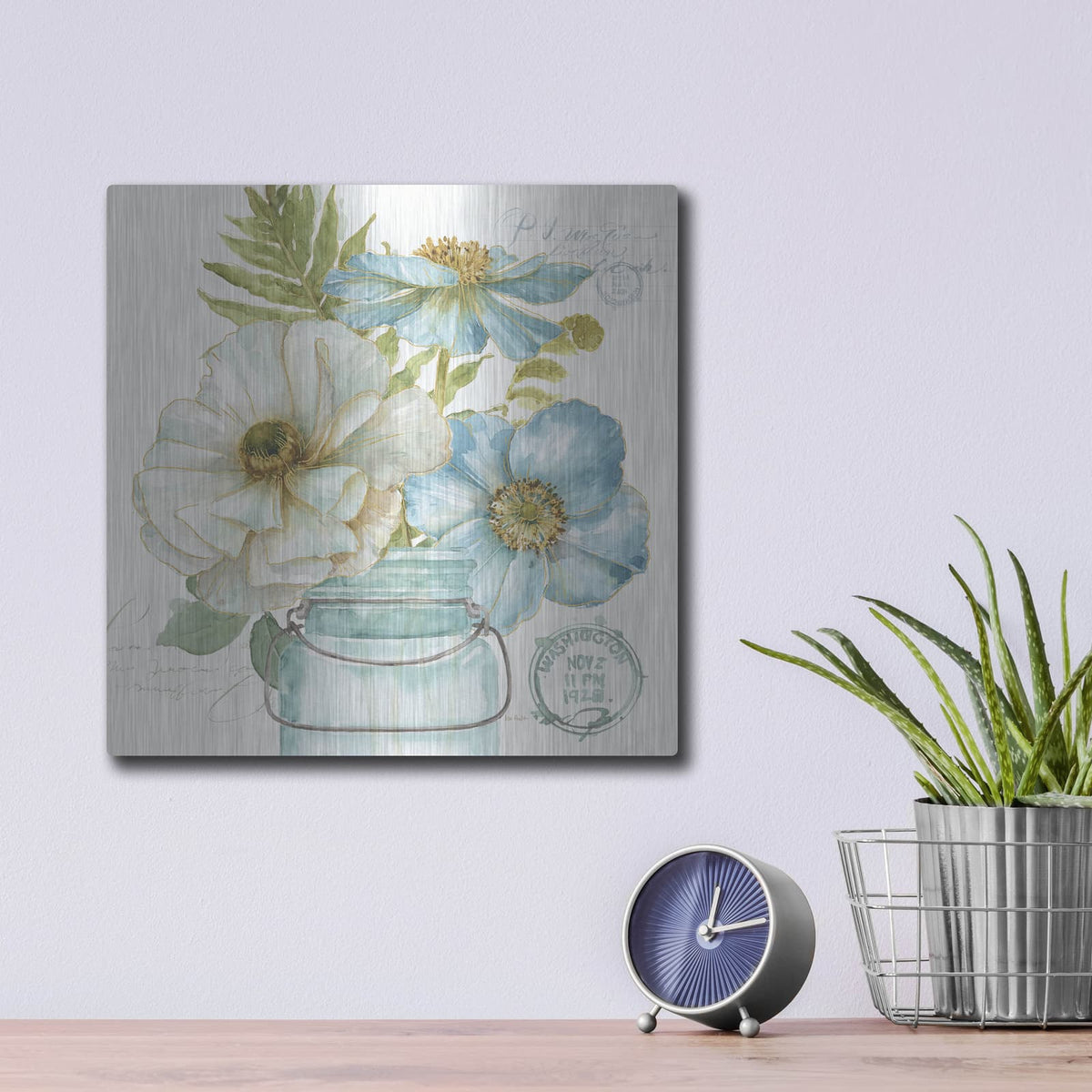 'My Greenhouse Bouquet II' by Lisa Audit – Metal Wall Art, 12x12 room view