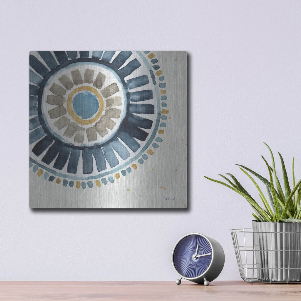 'Indigold XVII' by Lisa Audit – Metal Wall Art, 12x12 room view
