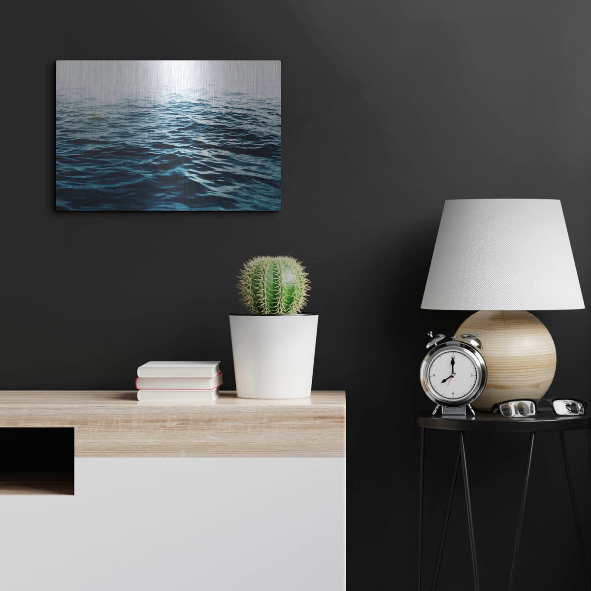 'Blue Sea' by Nicklas Gustafsson – Metal Wall Art, 24x16 room view