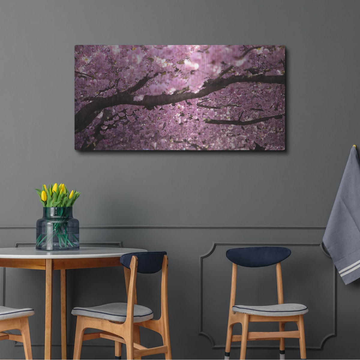 'Cherry Blossom Tree Panorama' by Nicklas Gustafsson – Metal Wall Art, 48x24 room view
