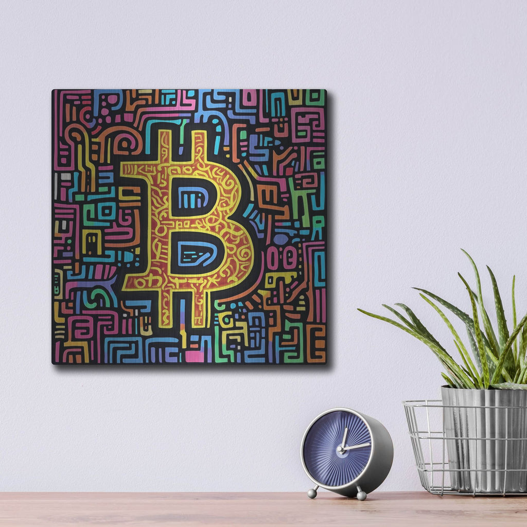 'Bitcoin Maze' by Rich Monet Metal Wall Art