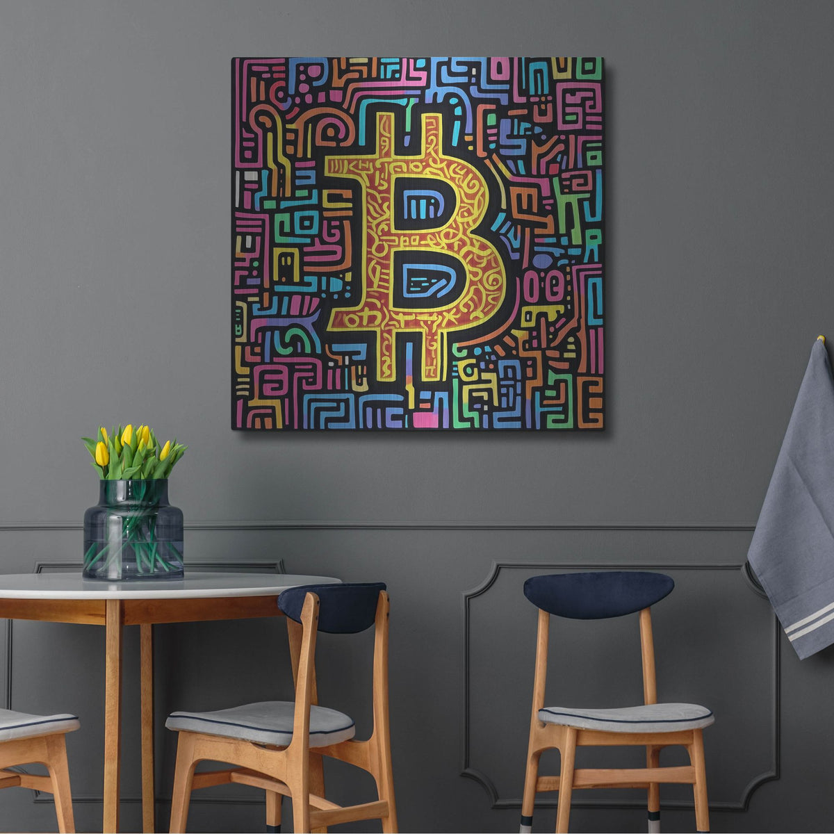 'Bitcoin Maze' by Rich Monet Metal Wall Art