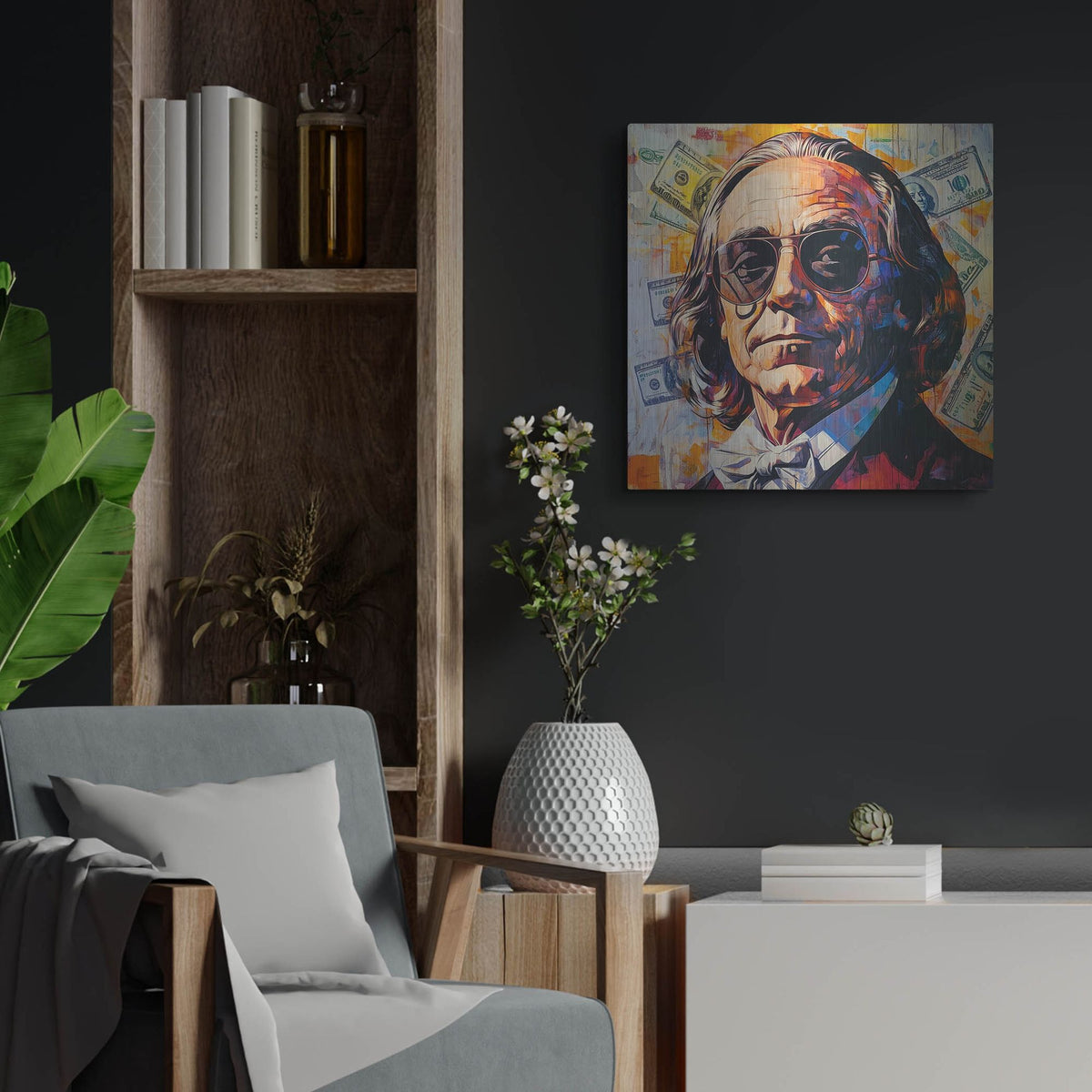 'Cool Benjamin' by Rich Monet Metal Wall Art