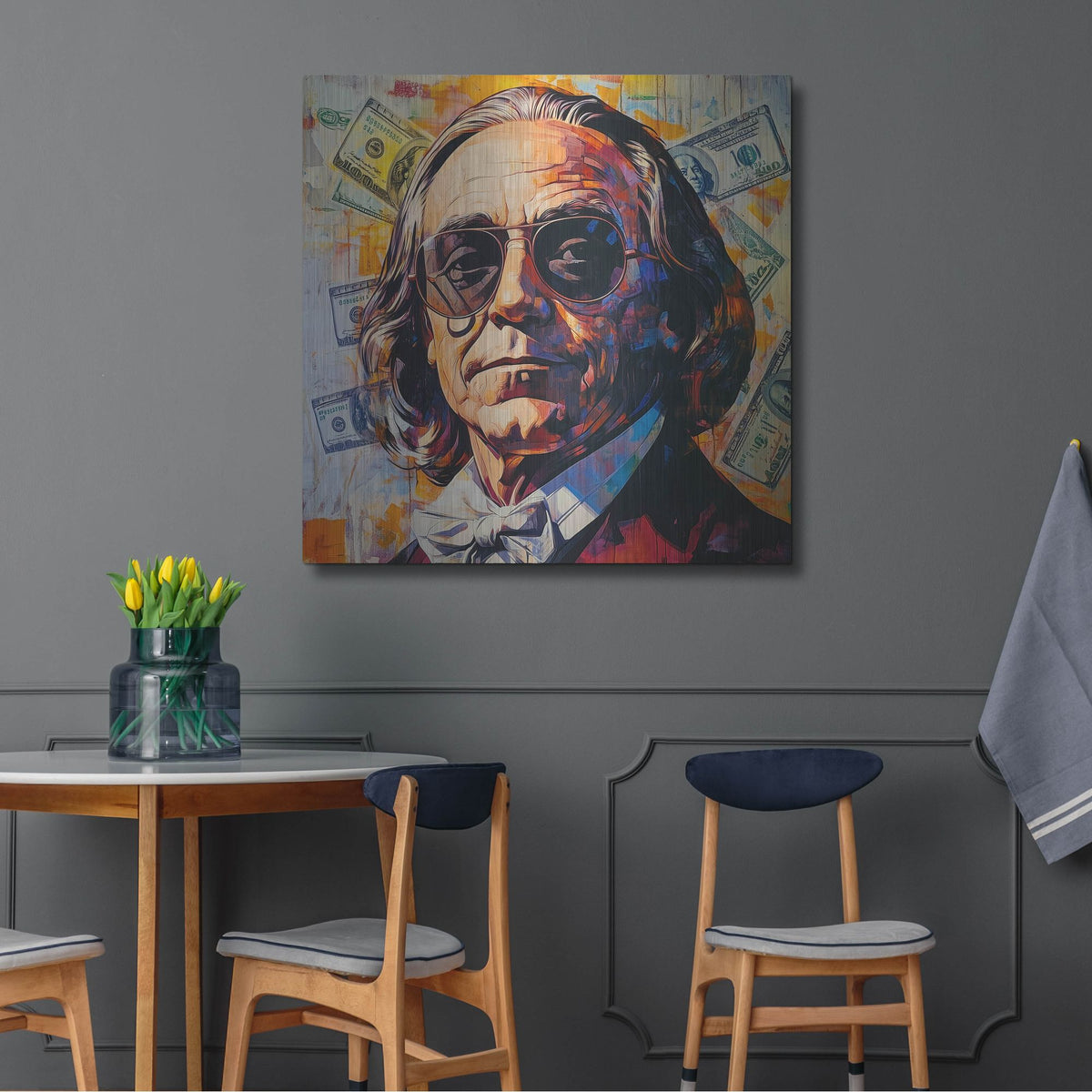 'Cool Benjamin' by Rich Monet Metal Wall Art