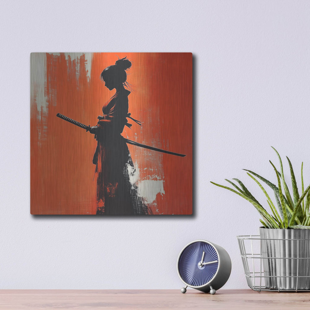 'Female Samurai' by Rich Monet Metal Wall Art