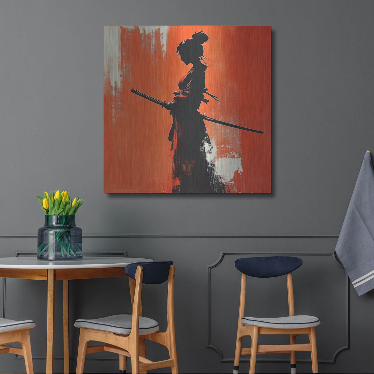 'Female Samurai' by Rich Monet Metal Wall Art