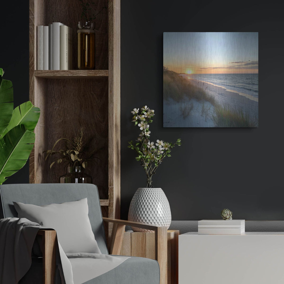 'Florida Beach At Sunset' by Rich Monet Metal Wall Art