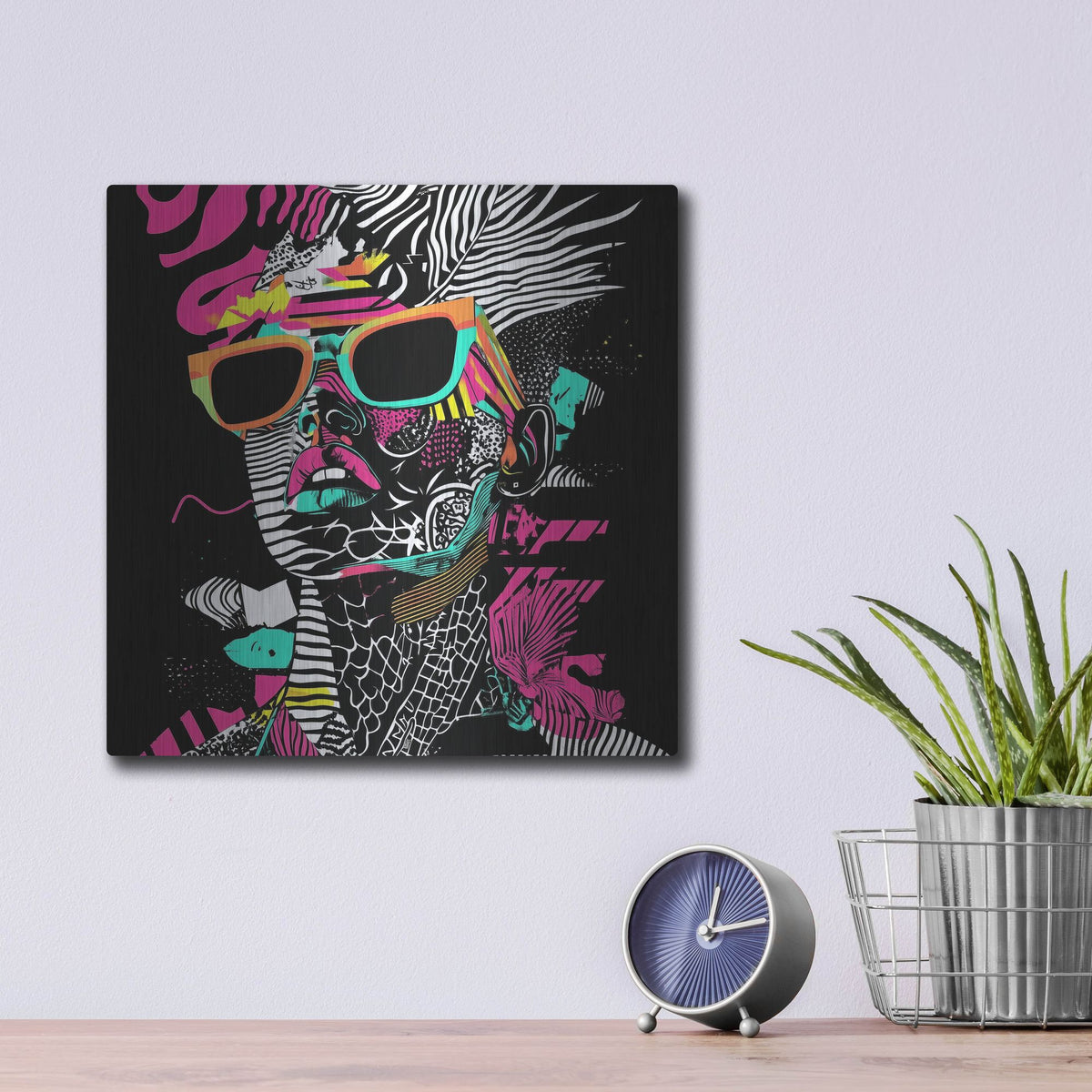 'Neon Night 2' by Rich Monet Metal Wall Art