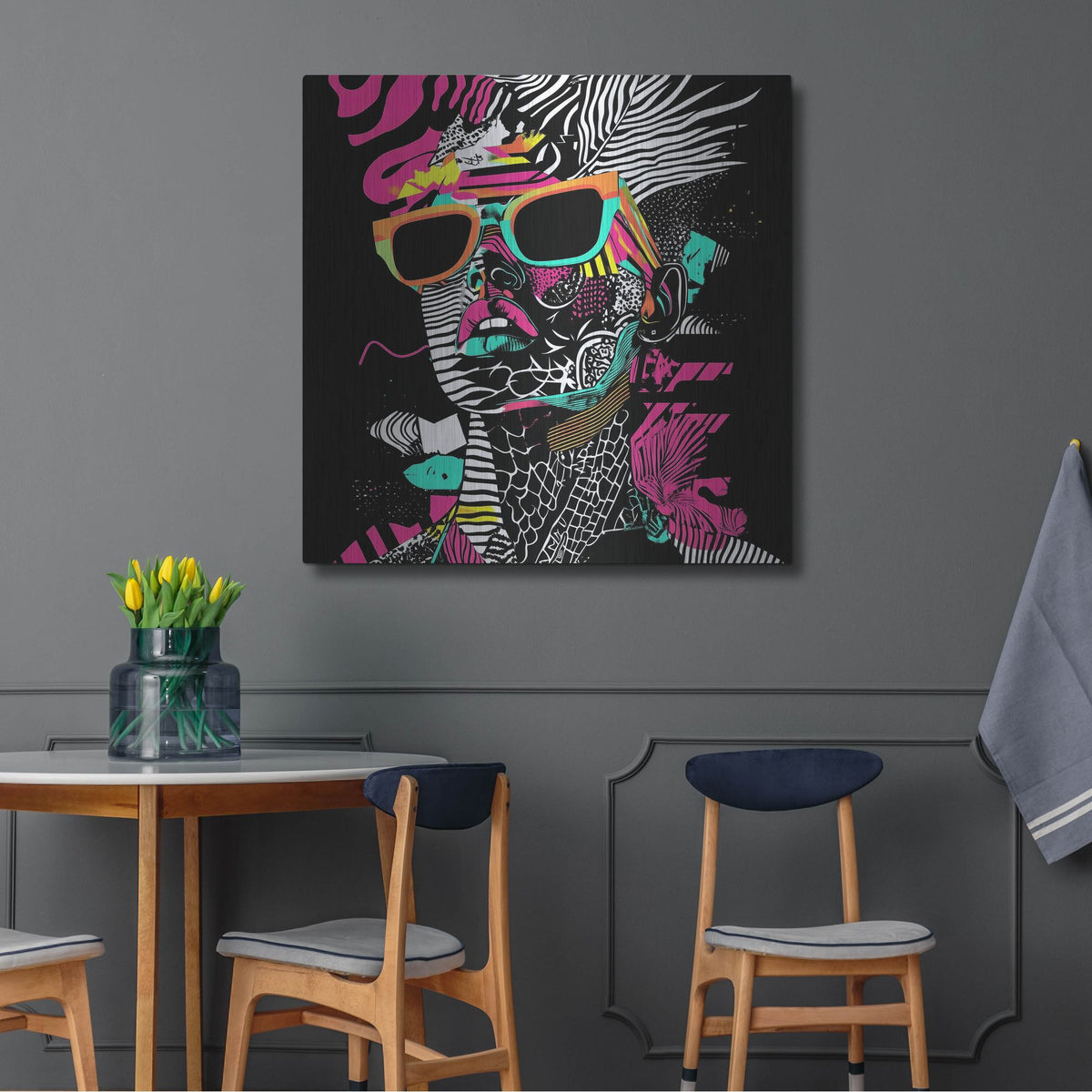 'Neon Night 2' by Rich Monet Metal Wall Art