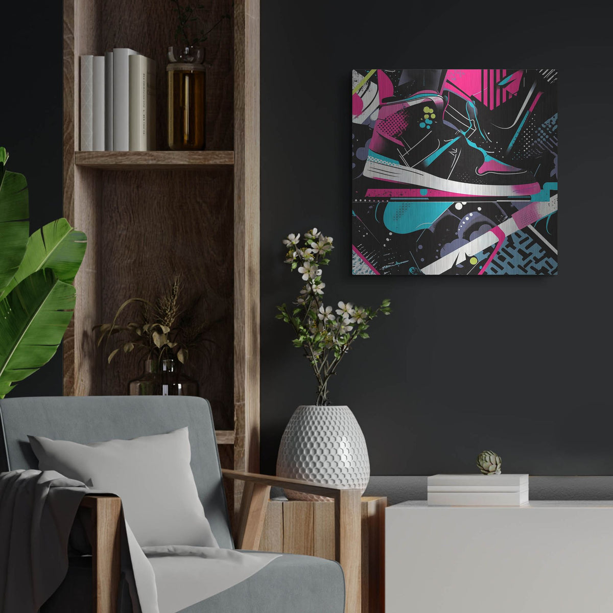 'Neon Night Gear' by Rich Monet Metal Wall Art