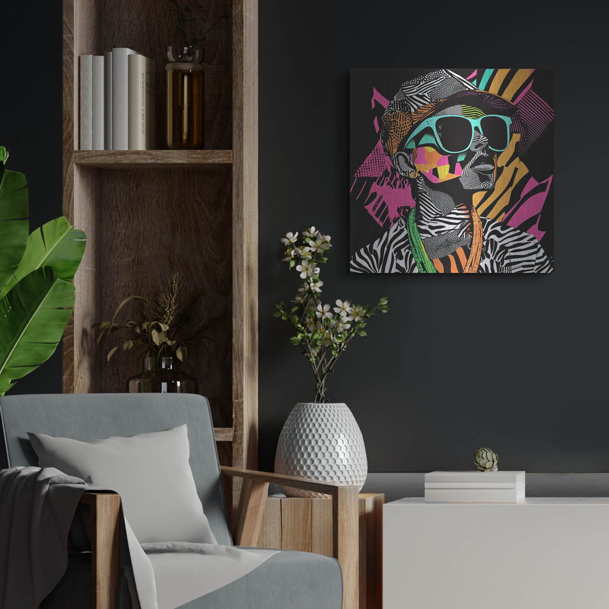 'Neon Night' by Rich Monet Metal Wall Art