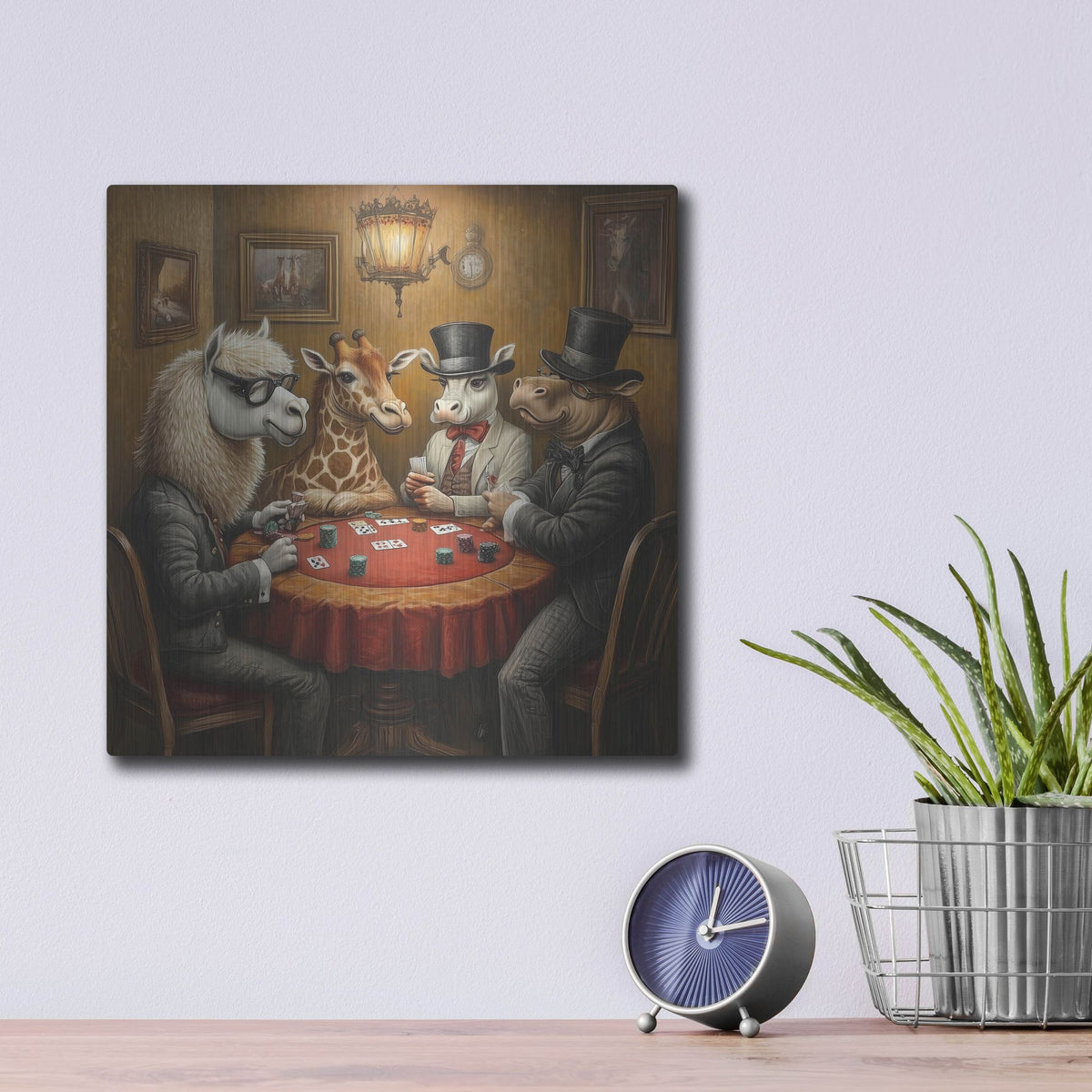 'Poker On Noah's Arc' by Rich Monet Metal Wall Art