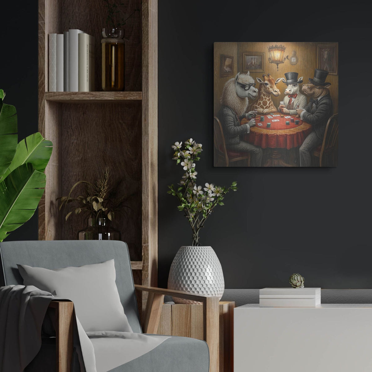 'Poker On Noah's Arc' by Rich Monet Metal Wall Art