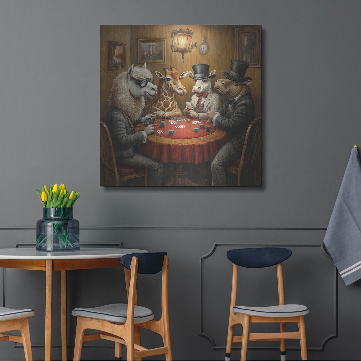 'Poker On Noah's Arc' by Rich Monet Metal Wall Art