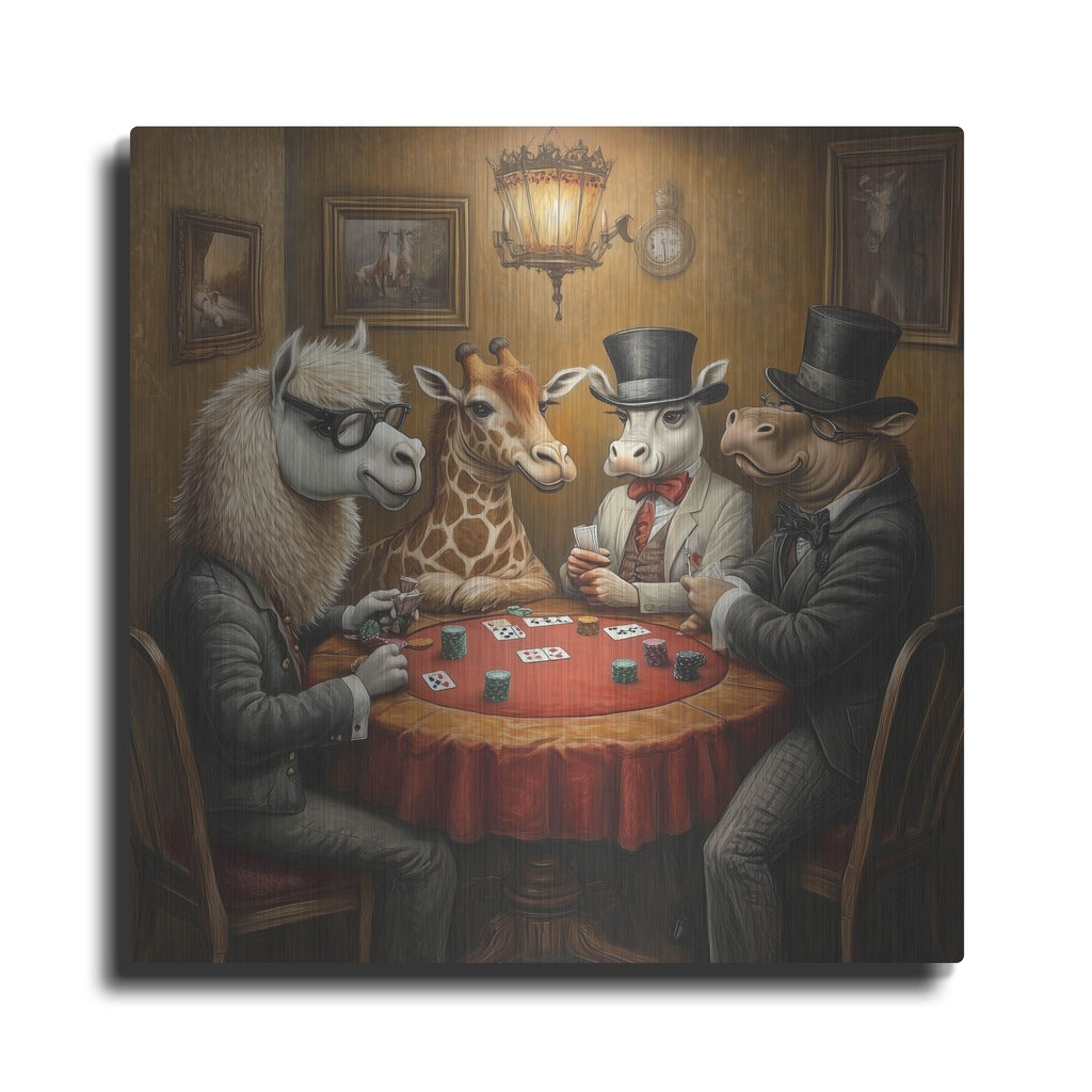 'Poker On Noah's Arc' by Rich Monet Metal Wall Art
