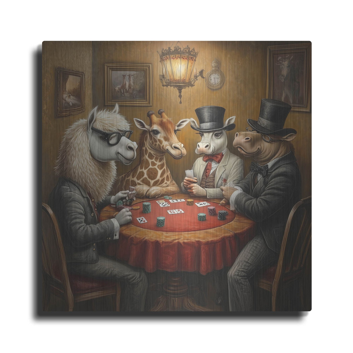 'Poker On Noah's Arc' by Rich Monet Metal Wall Art
