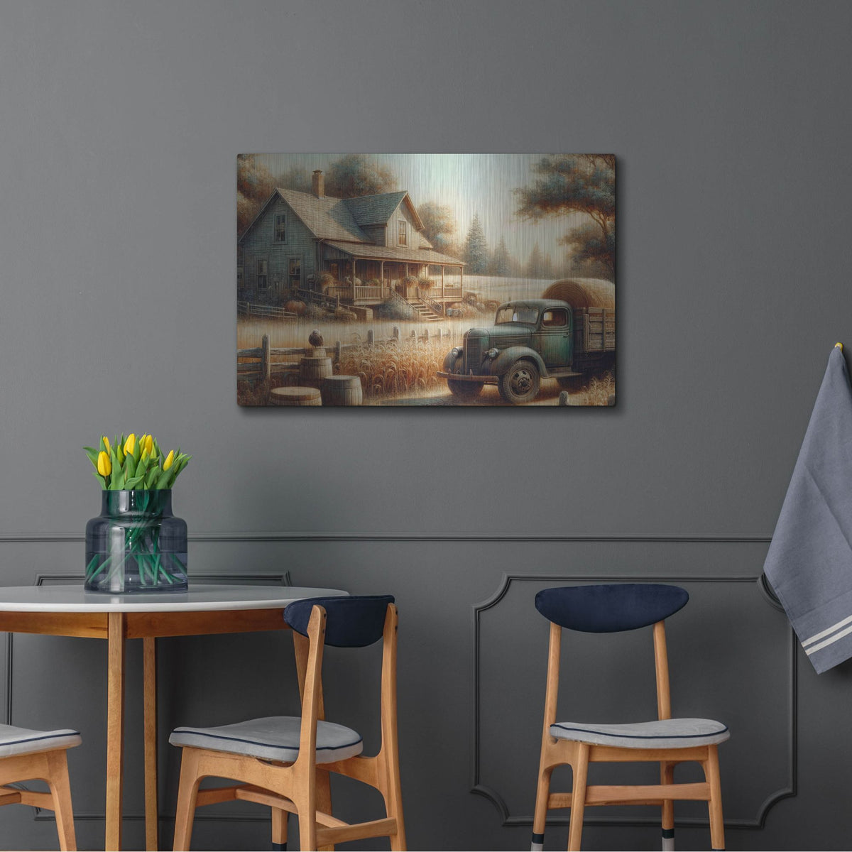 'Farmhouse Autumn' by Rich Monet Metal Wall Art