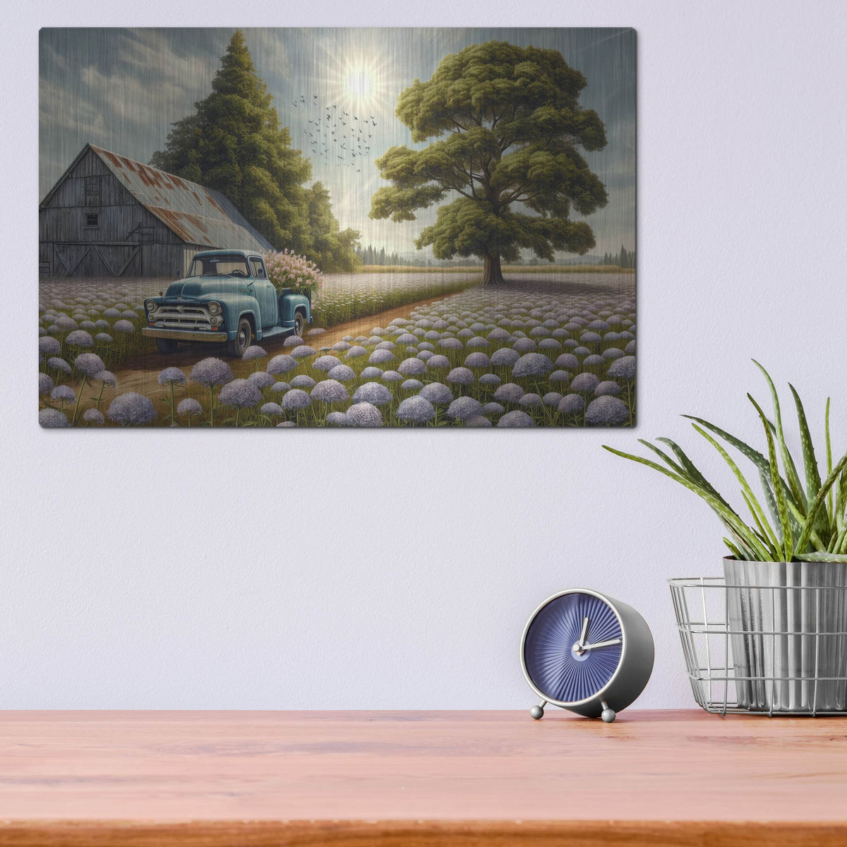 'Flowers At The Farmhouse' by Rich Monet Metal Wall Art