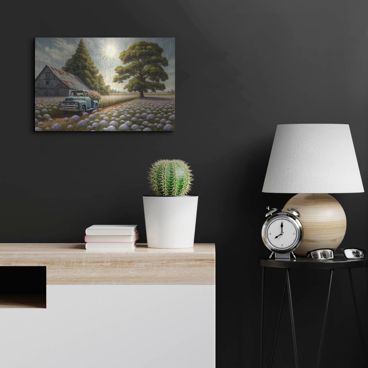 'Flowers At The Farmhouse' by Rich Monet Metal Wall Art