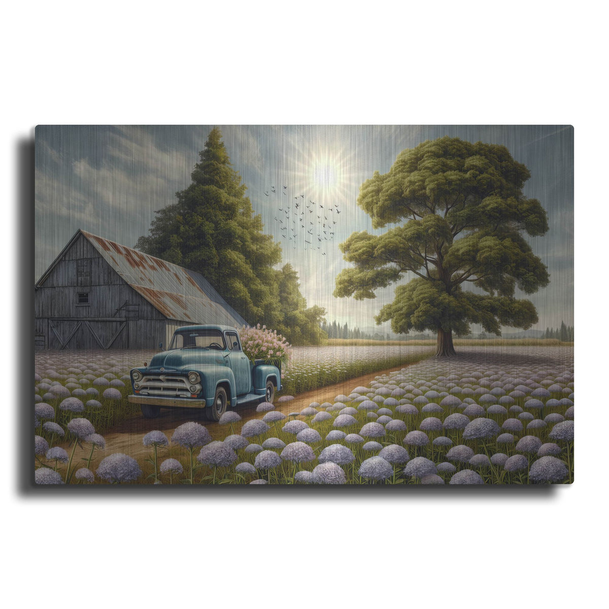 'Flowers At The Farmhouse' by Rich Monet Metal Wall Art