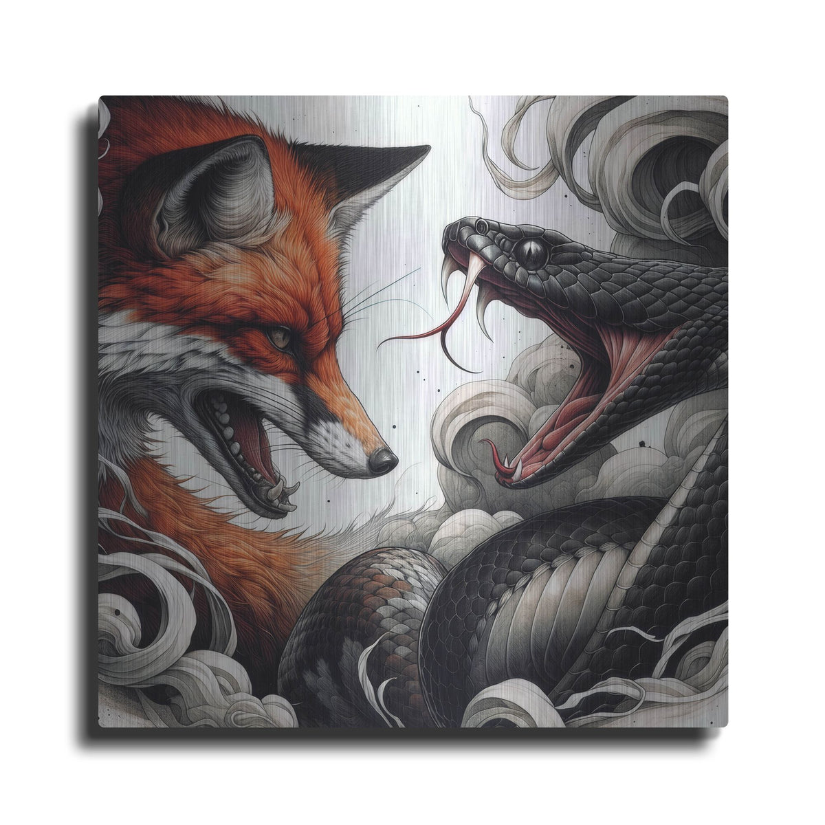 'Fox And Snake' by Rich Monet Metal Wall Art