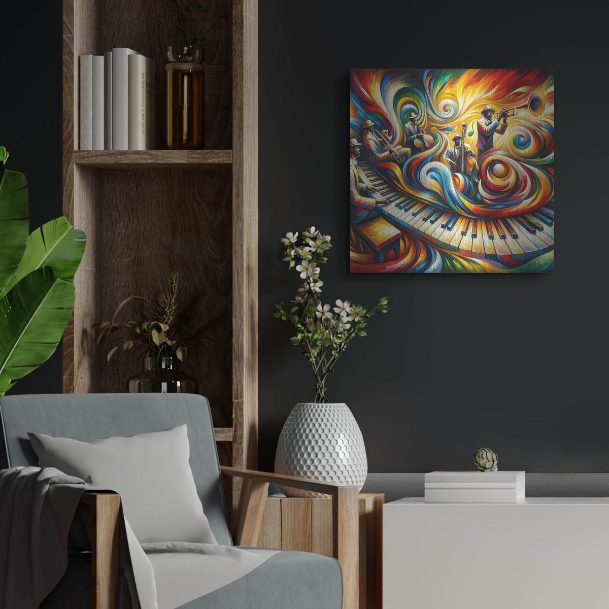 'Jazzplotion 2' by Rich Monet Metal Wall Art