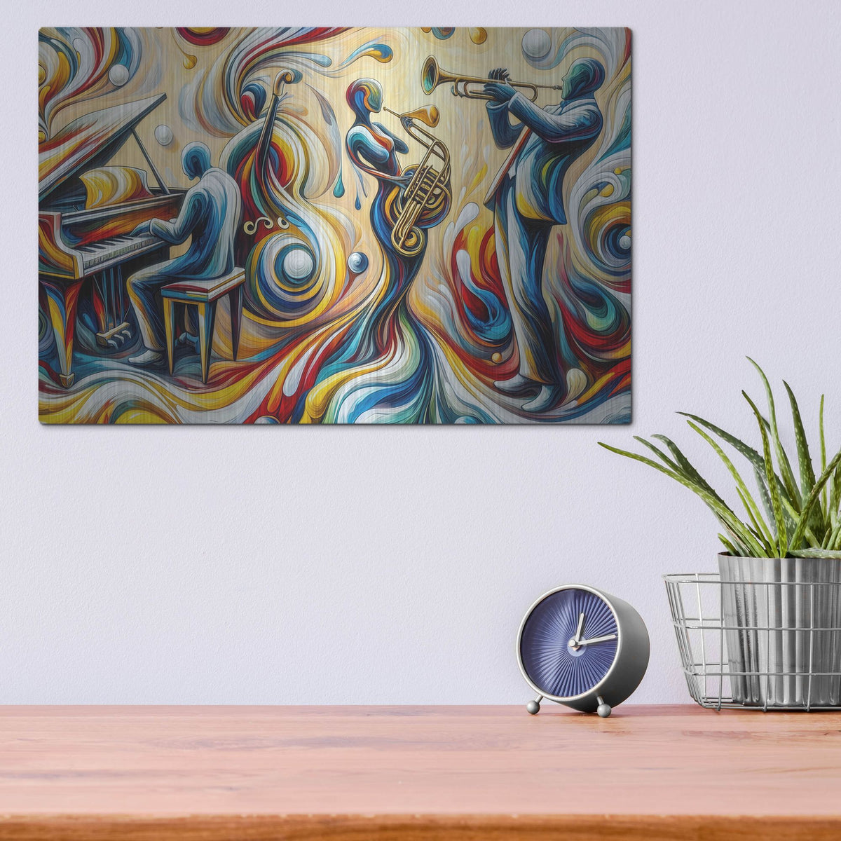'Jazzy Waves' by Rich Monet Metal Wall Art