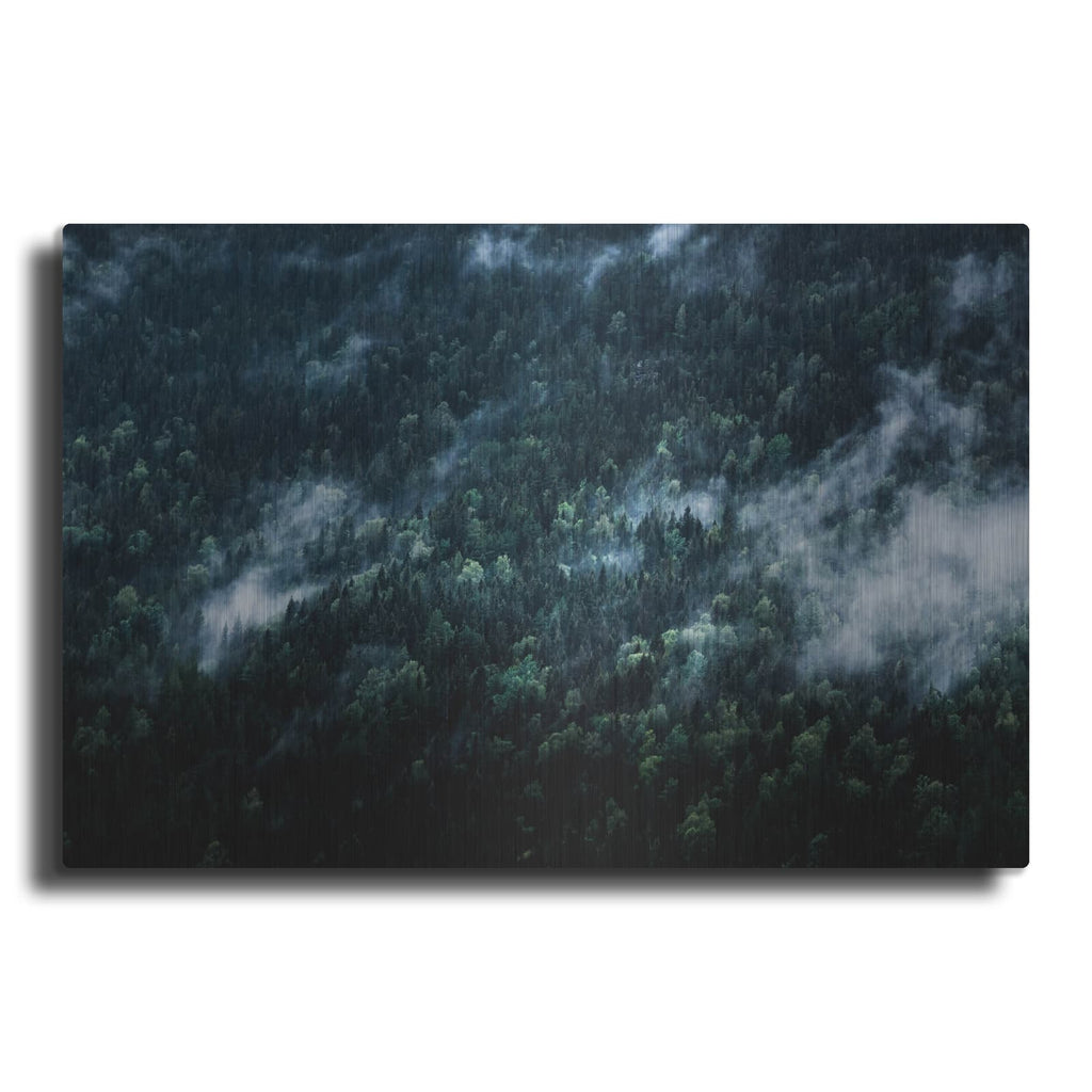 'Foggy Forest Mountain' by Nicklas Gustafsson – Metal Wall Art