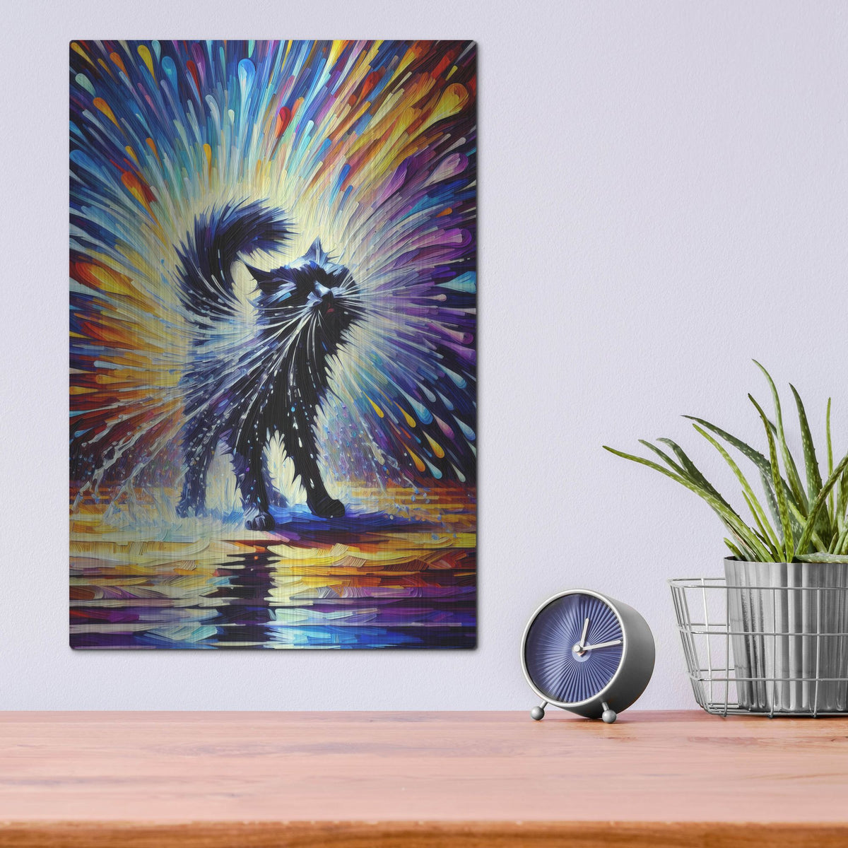 'Shake It Off Kitty' by Rich Monet Metal Wall Art