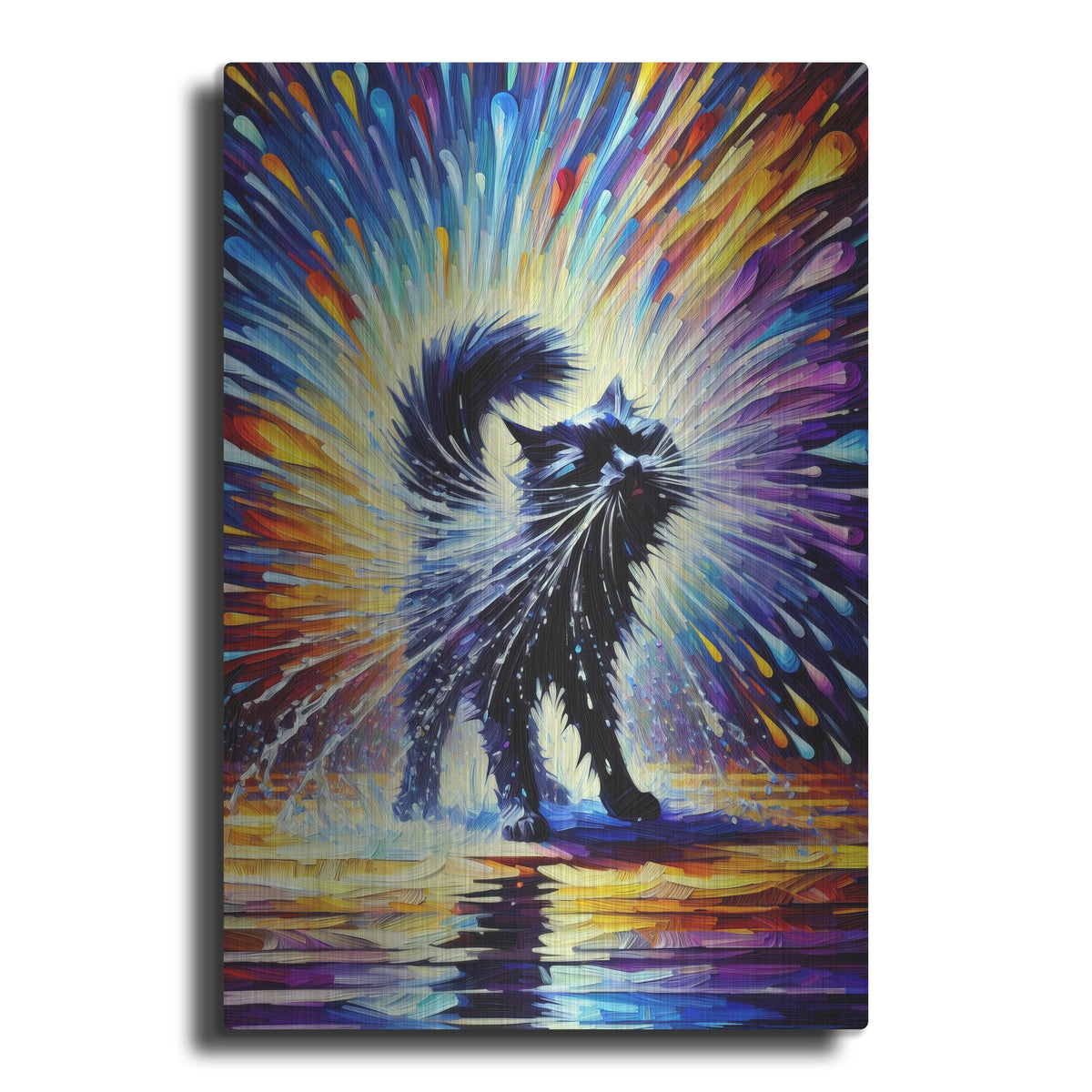 'Shake It Off Kitty' by Rich Monet Metal Wall Art