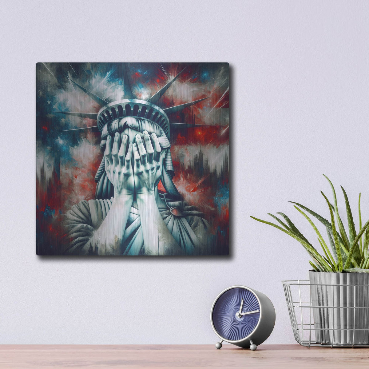 'Tough Day In Usa' by Rich Monet Metal Wall Art