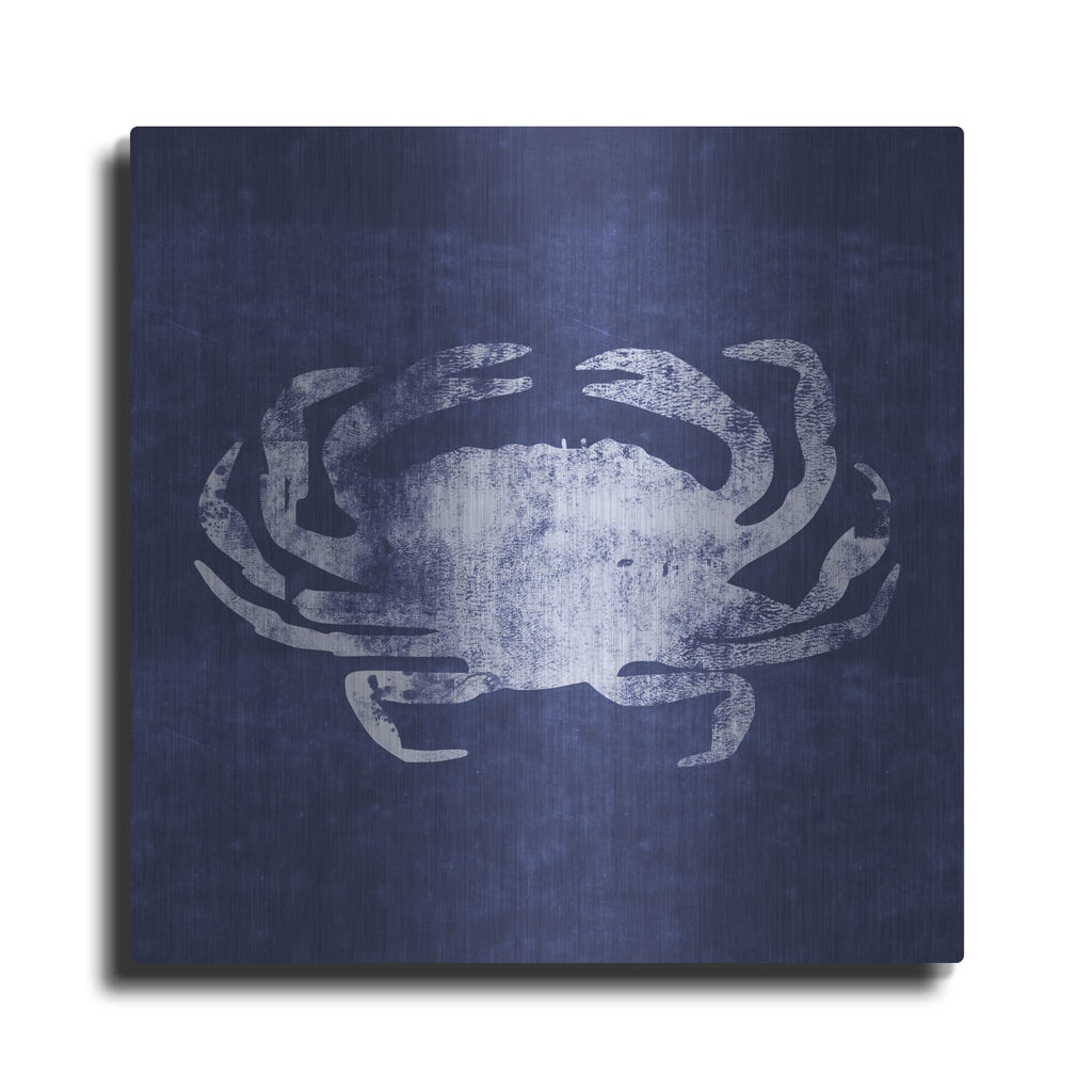 'Indigo Crab' by Linda Woods – Metal Wall Art