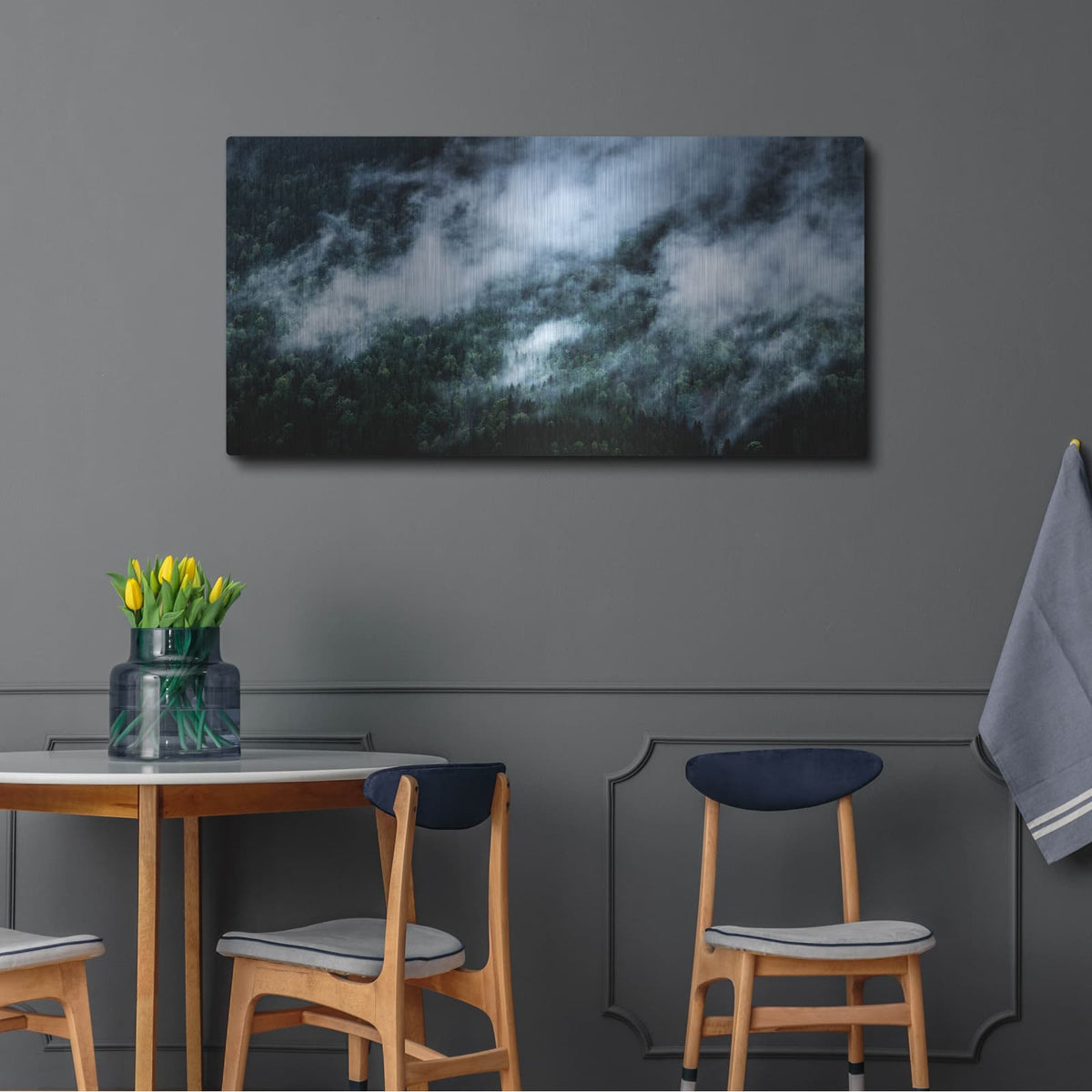 'Foggy Mornings In The Mountains' by Nicklas Gustafsson – Metal Wall Art, 48x24 room view