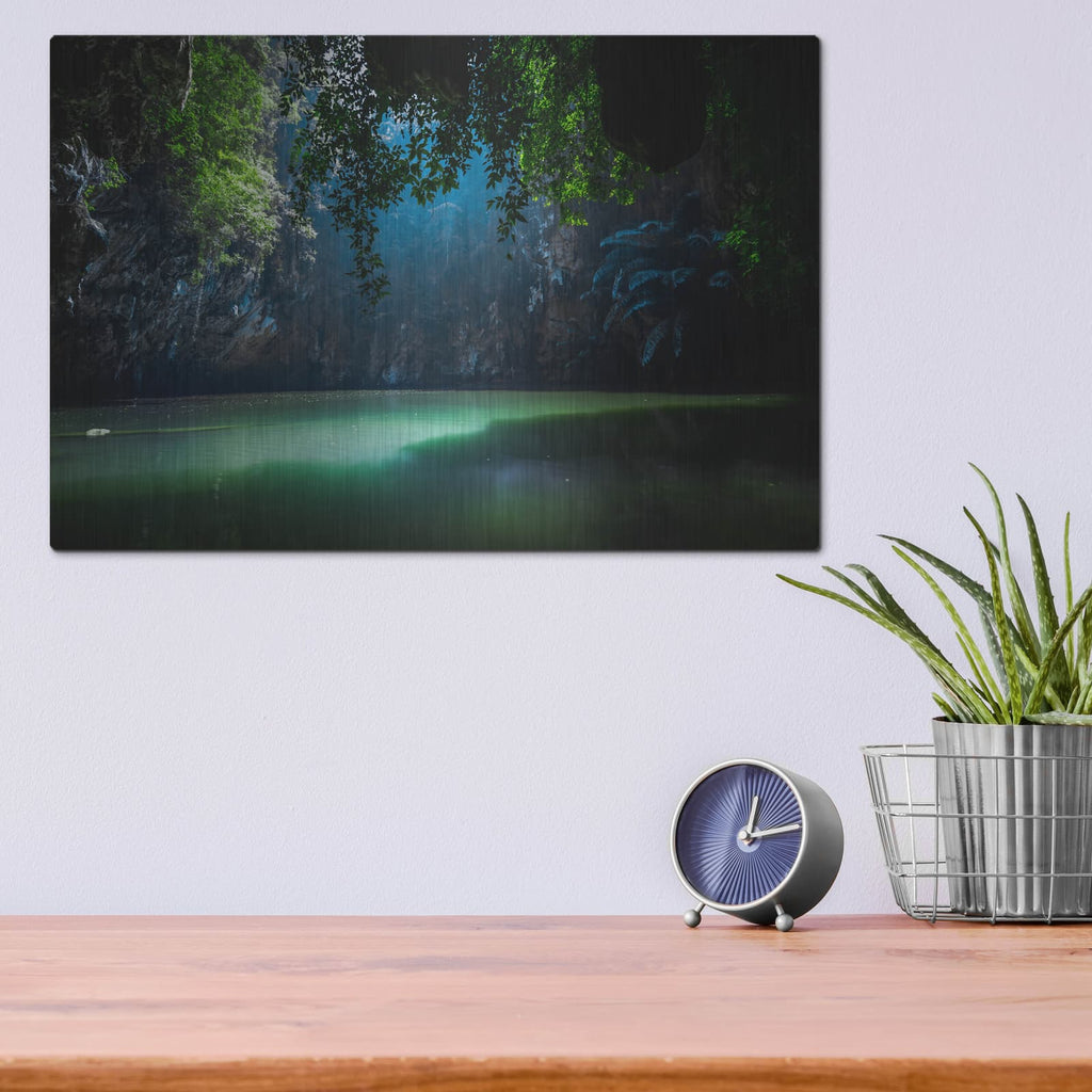'Lagoon' by Nicklas Gustafsson – Metal Wall Art, 16x12 room view