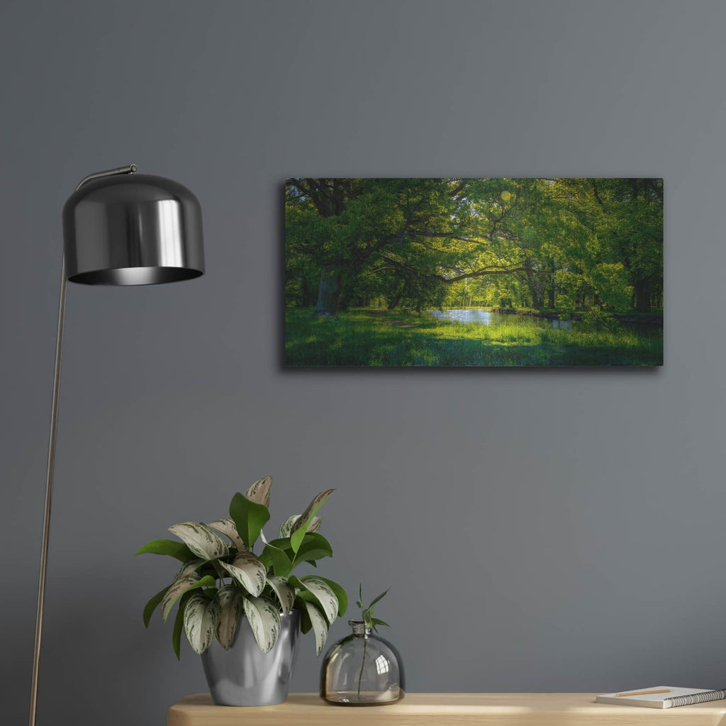 'Summer Morning In The Park' by Nicklas Gustafsson – Metal Wall Art, 24x12 room view