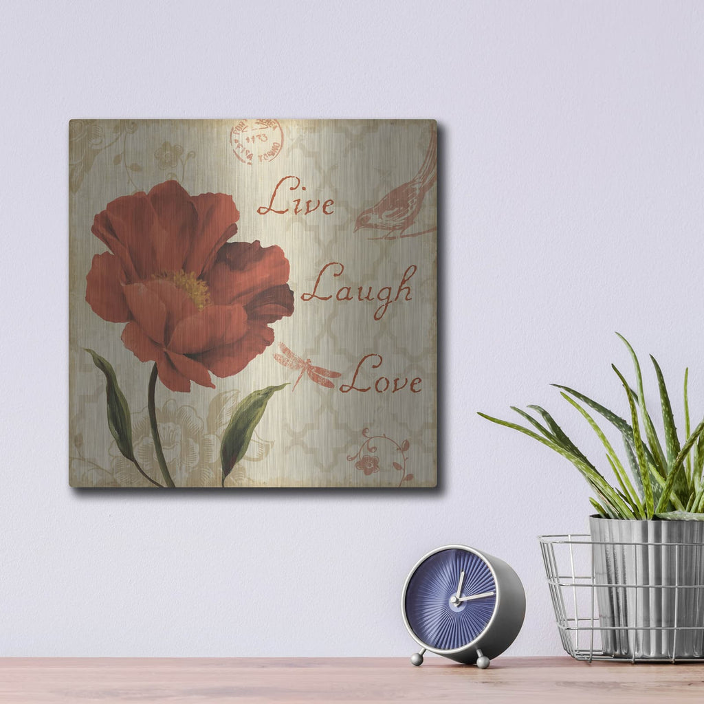 'Live Laugh Love' by Lisa Audit – Metal Wall Art, 12x12 room view