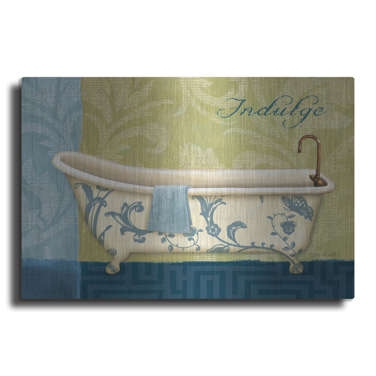 'Blue Botanical Bath I' by Lisa Audit – Metal Wall Art