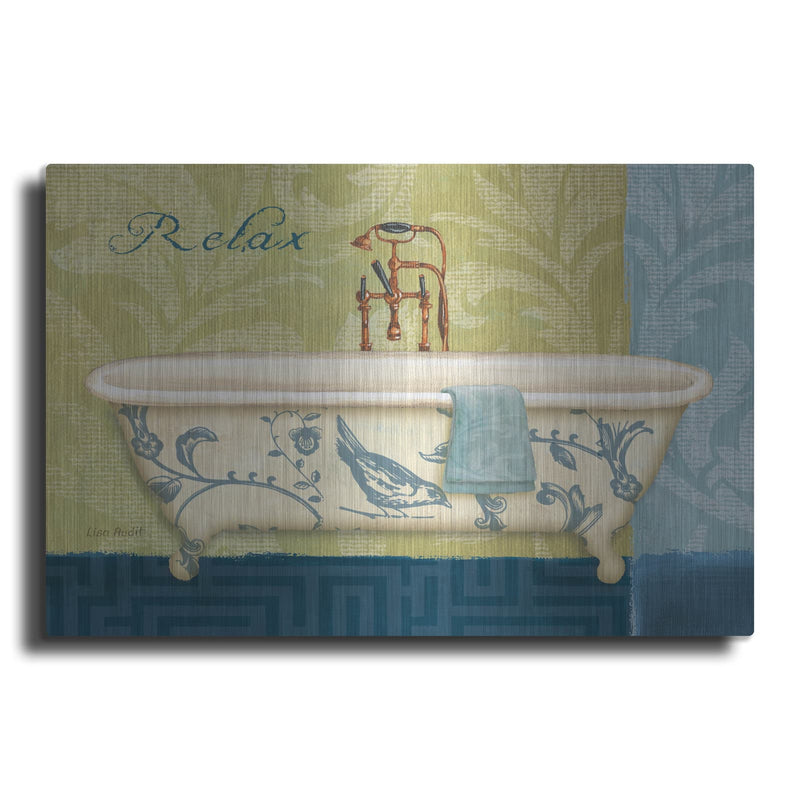 'Blue Botanical Bath II' by Lisa Audit – Metal Wall Art