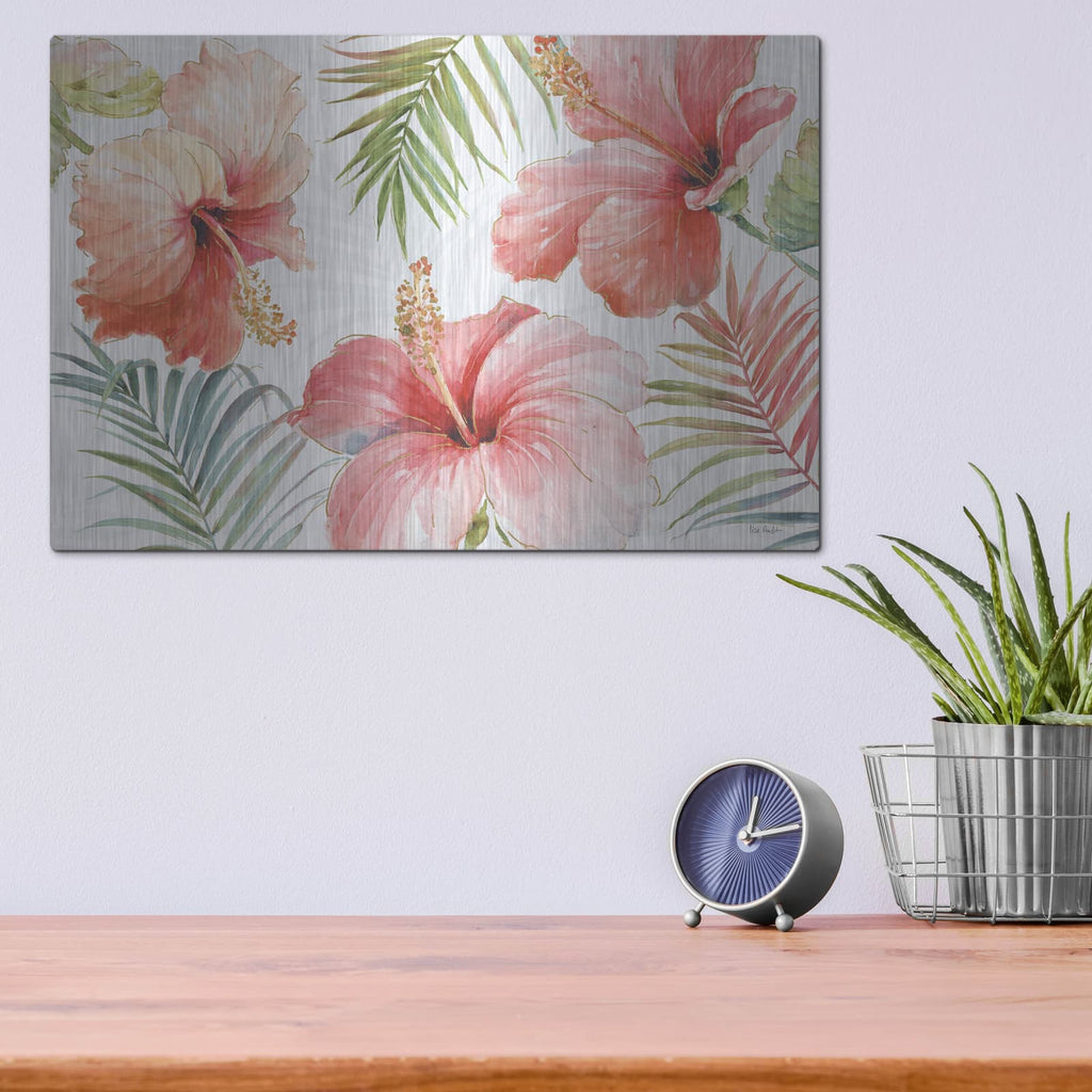 'Tropical Blush I' by Lisa Audit – Metal Wall Art, 16x12 room view
