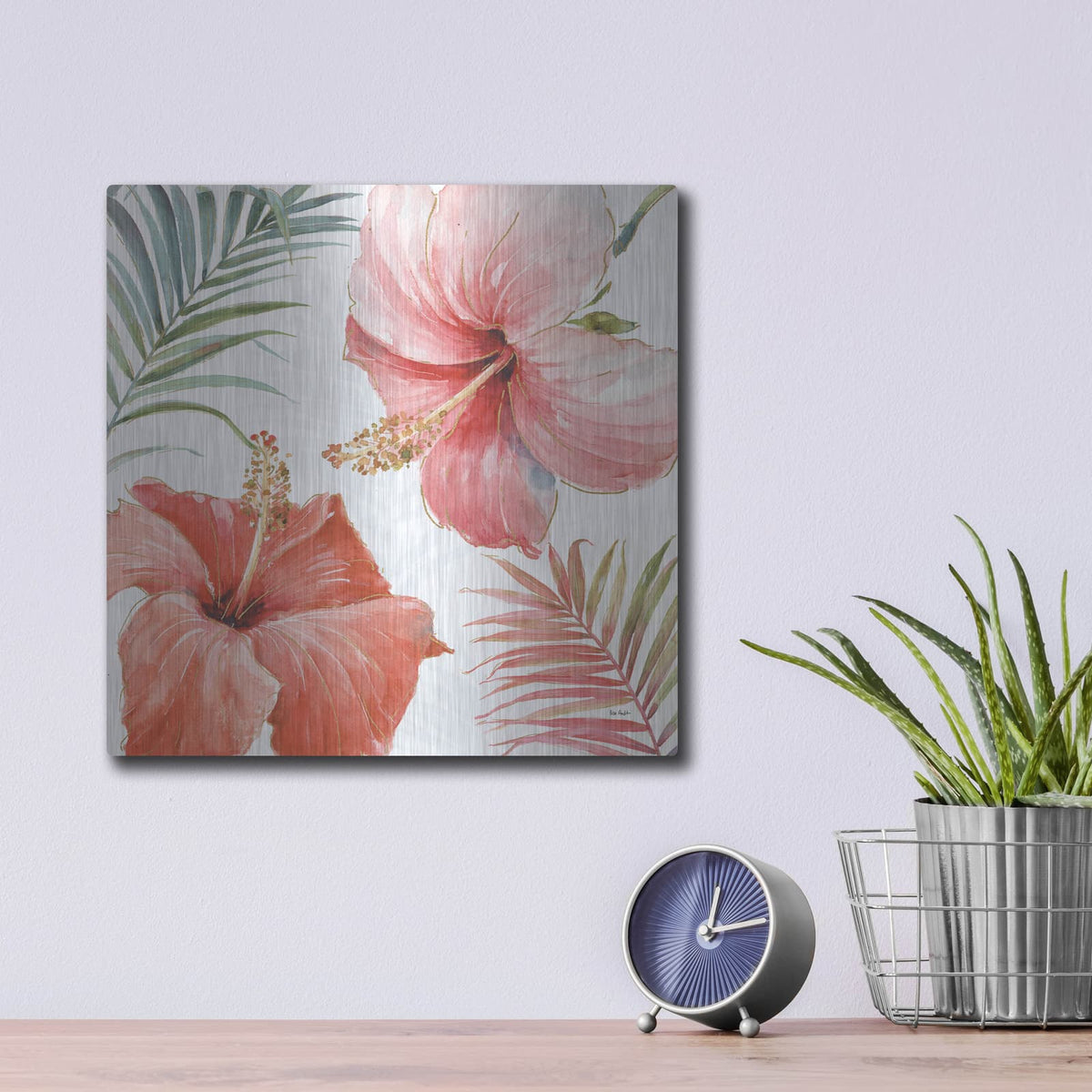 'Tropical Blush III' by Lisa Audit – Metal Wall Art, 12x12 room view
