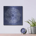 'Indigo Mandala' by Linda Woods – Metal Wall Art, 12x12 room view