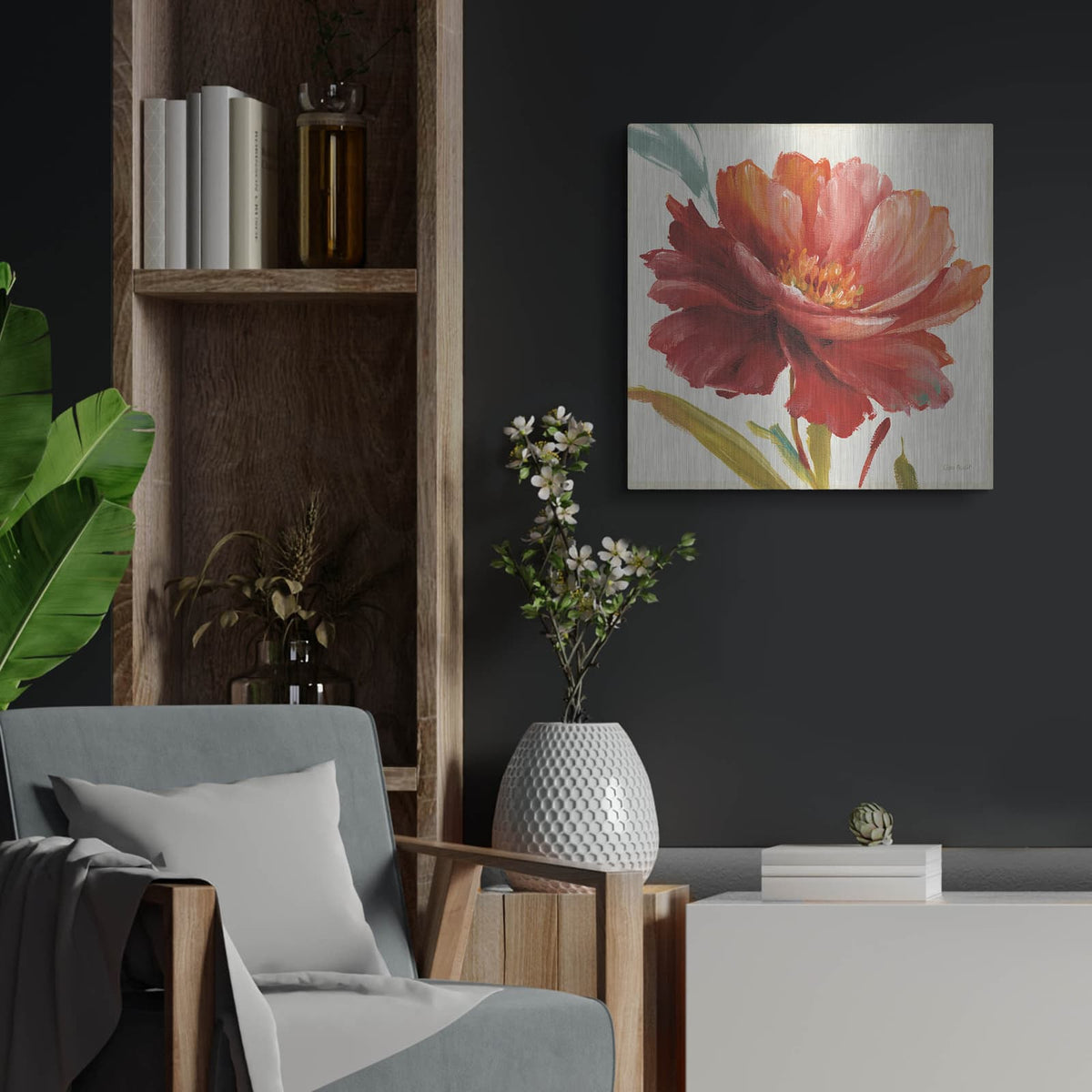 'Dancing Colors I' by Lisa Audit – Metal Wall Art, 24x24 room view