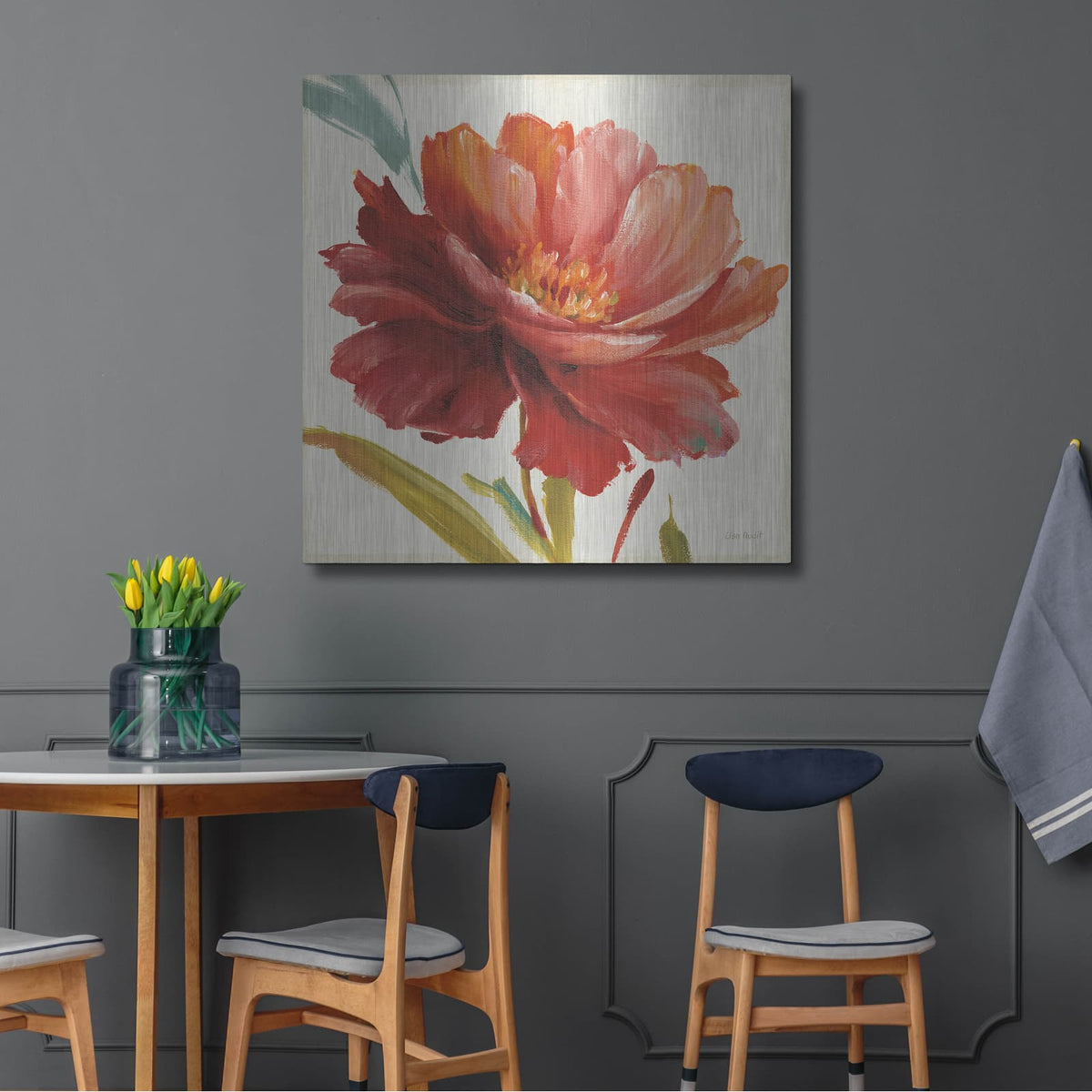 'Dancing Colors I' by Lisa Audit – Metal Wall Art, 36x36 room view