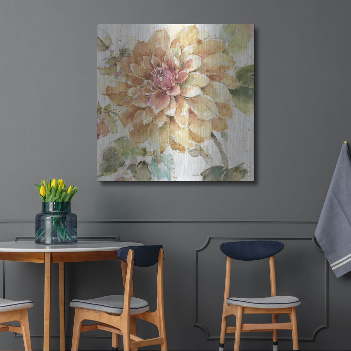 'Country Bloom V' by Lisa Audit – Metal Wall Art, 36x36 room view