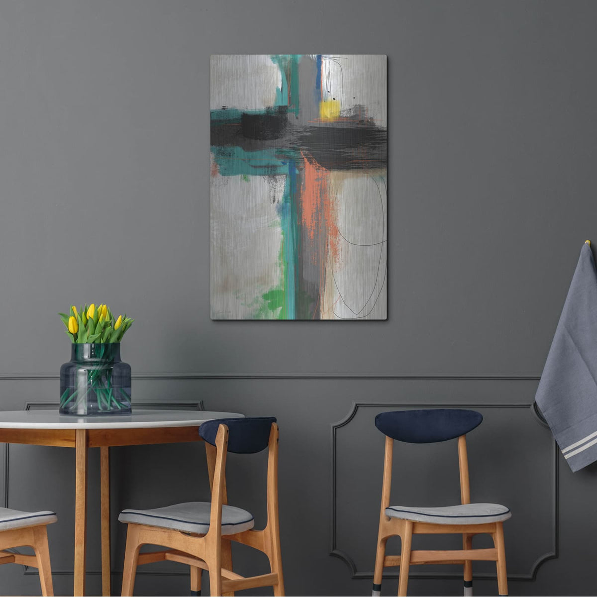 'Contemporary Cross II' by Linda Woods – Metal Wall Art, 24x36 room view